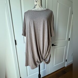Elegant Taupe Knotted Women's Tunic